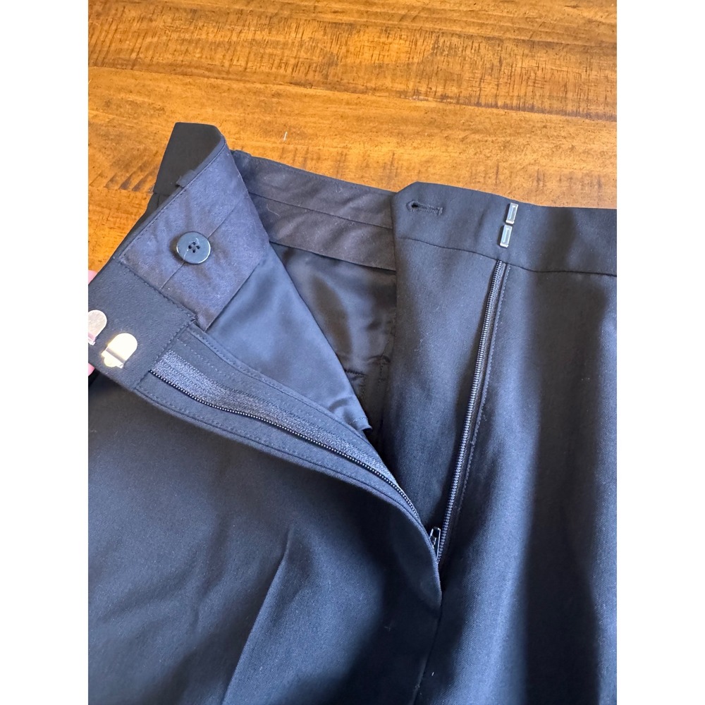 Theory Straight Leg Pant 8 Black Traceable Wool High Waist Career Classic - Picture 10 of 10